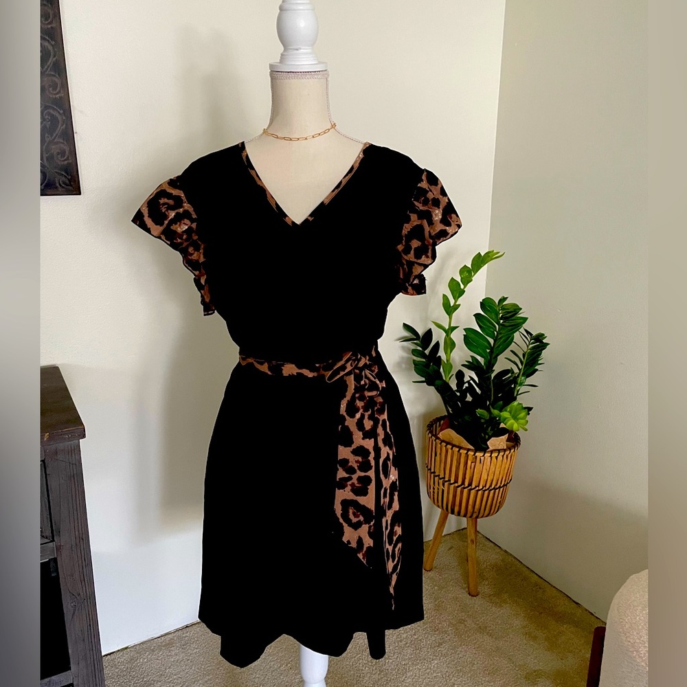 Black little dress with ruffles